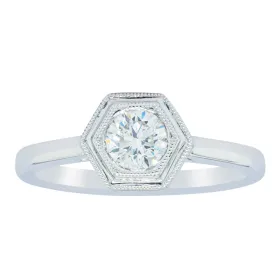 18ct White Gold .51ct Diamond Windsor Ring