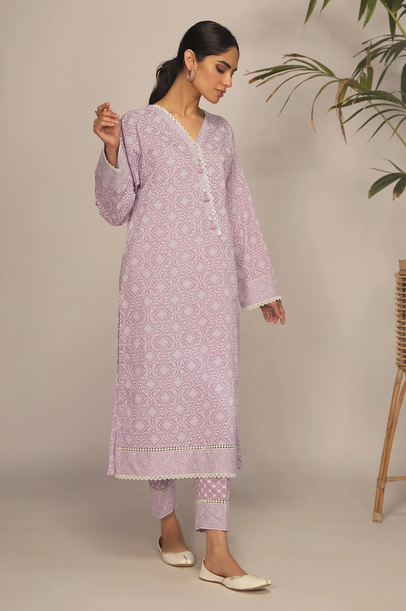 2PC Unstitched Printed