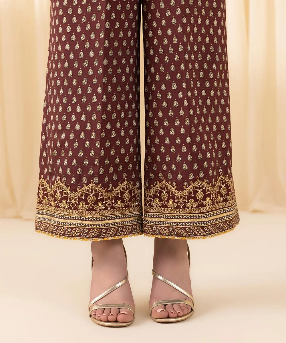 3 Piece - Embroidered Silk Suit
