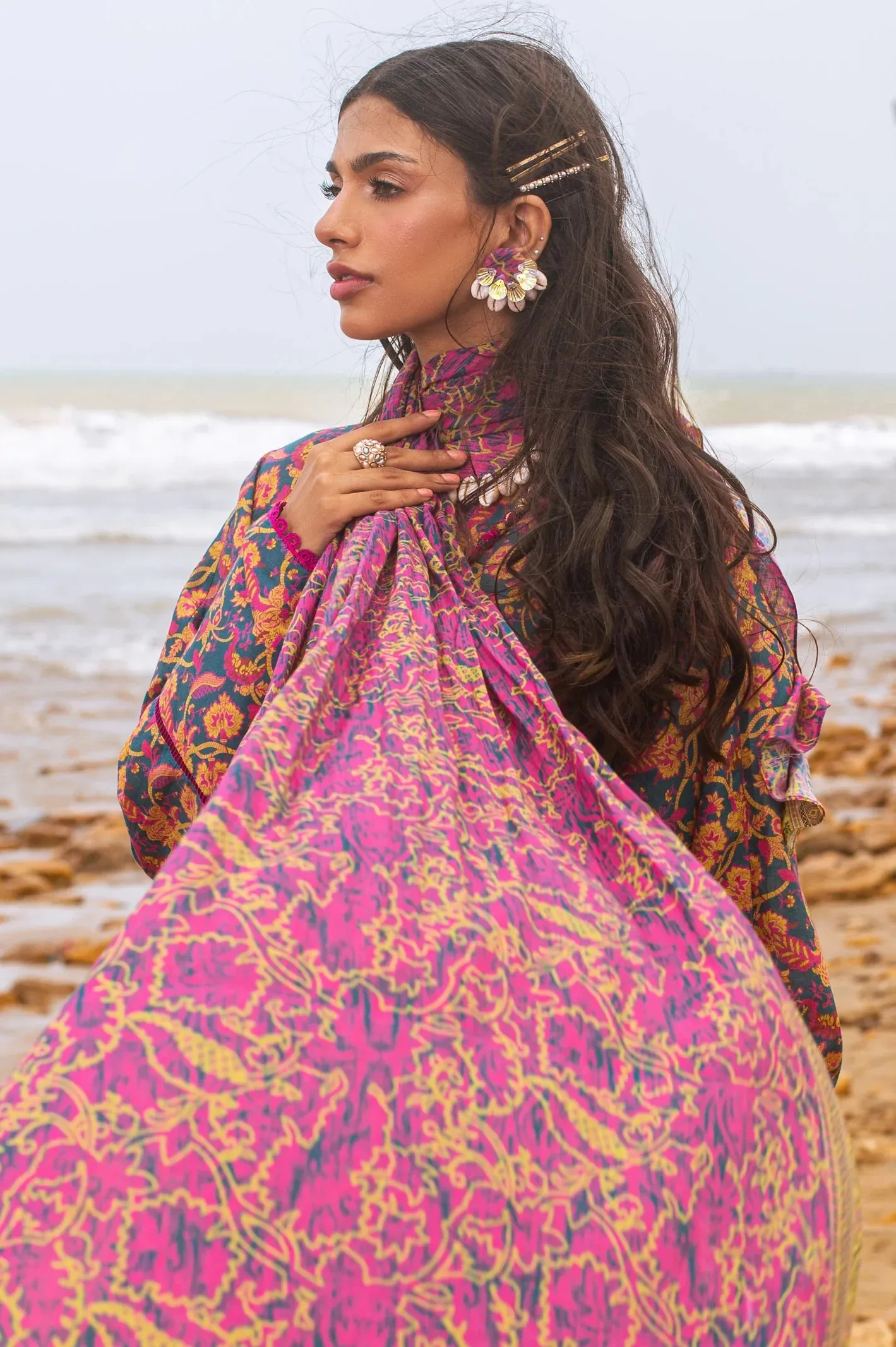 3PC Unstitched Cambric Printed