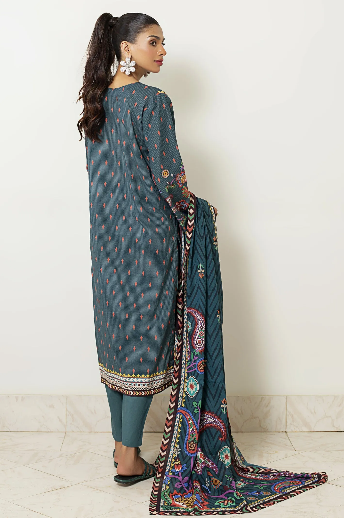 3PC Unstitched Cambric Printed