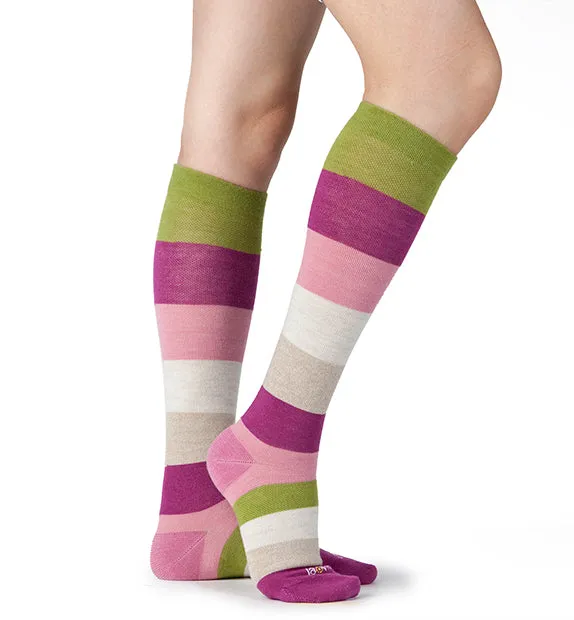 75% Rich Merino Wool Everyday Compression Socks (15-20mmHg) - Colorblock -2 Pack