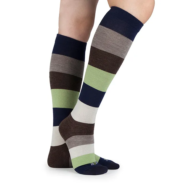 75% Rich Merino Wool Everyday Compression Socks (15-20mmHg) - Colorblock -2 Pack