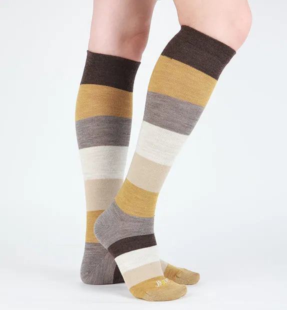 75% Rich Merino Wool Everyday Compression Socks (15-20mmHg) - Colorblock -2 Pack