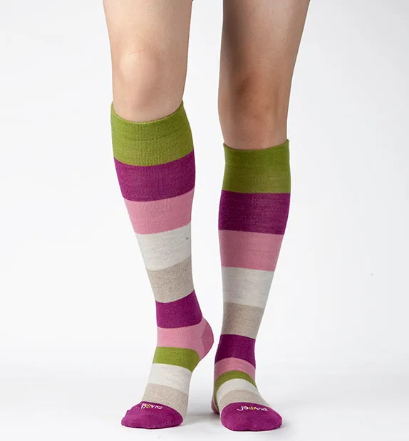 75% Rich Merino Wool Everyday Compression Socks (15-20mmHg) - Colorblock -2 Pack