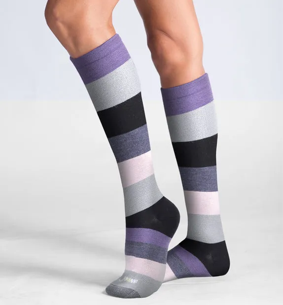 75% Rich Merino Wool Everyday Compression Socks (15-20mmHg) - Colorblock -2 Pack