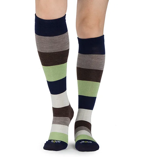 75% Rich Merino Wool Everyday Compression Socks (15-20mmHg) - Colorblock -2 Pack