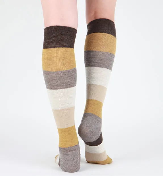 75% Rich Merino Wool Everyday Compression Socks (15-20mmHg) - Colorblock -2 Pack