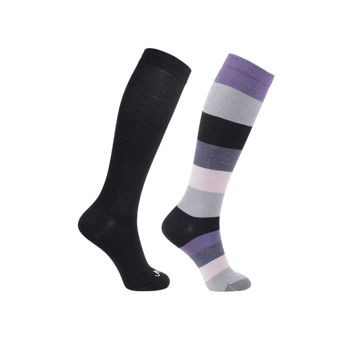 75% Rich Merino Wool Everyday Compression Socks (15-20mmHg) - Colorblock -2 Pack