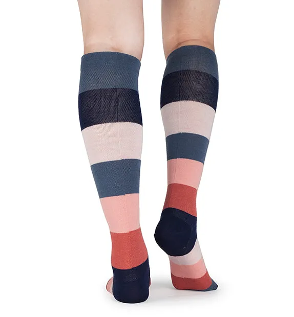 75% Rich Merino Wool Everyday Compression Socks (15-20mmHg) - Colorblock -2 Pack
