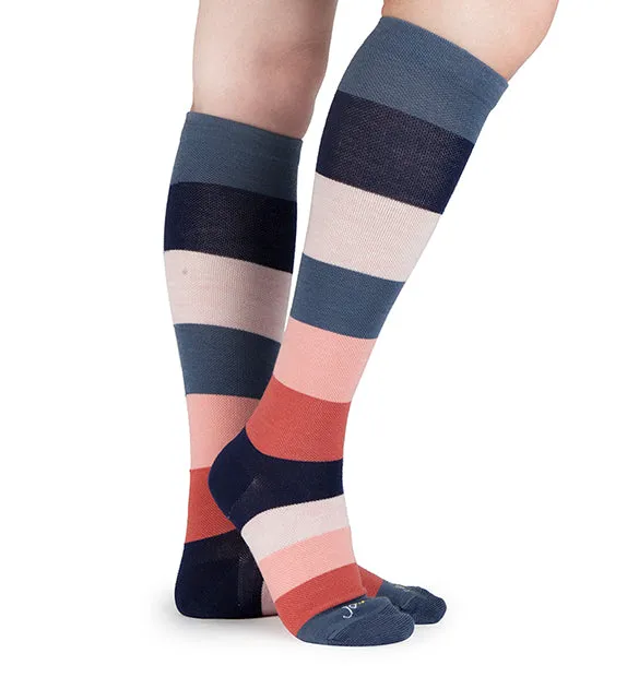 75% Rich Merino Wool Everyday Compression Socks (15-20mmHg) - Colorblock -2 Pack
