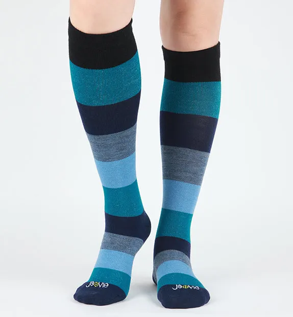 75% Rich Merino Wool Everyday Compression Socks (15-20mmHg) - Colorblock -2 Pack