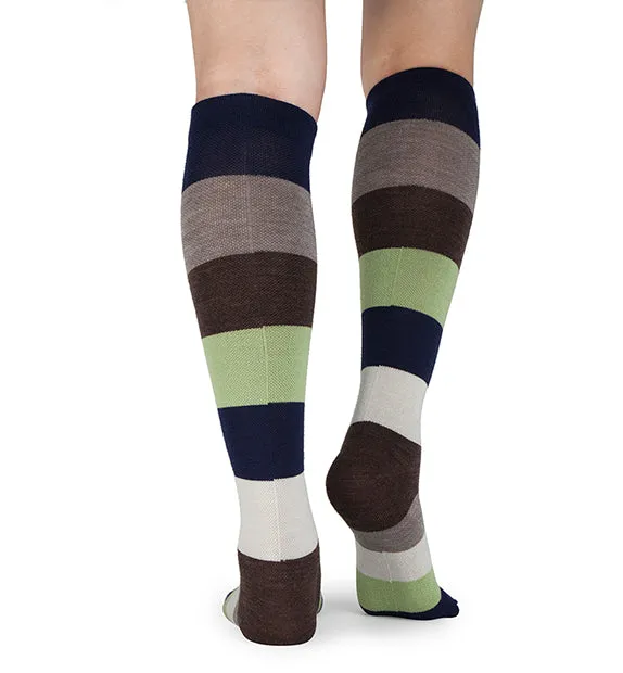 75% Rich Merino Wool Everyday Compression Socks (15-20mmHg) - Colorblock -2 Pack