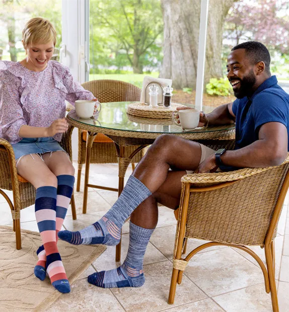 75% Rich Merino Wool Everyday Compression Socks (15-20mmHg) - Colorblock -2 Pack