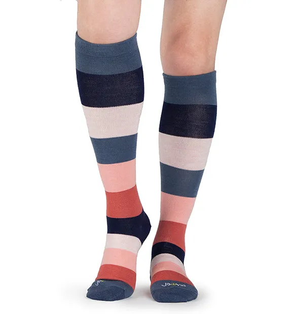 75% Rich Merino Wool Everyday Compression Socks (15-20mmHg) - Colorblock -2 Pack