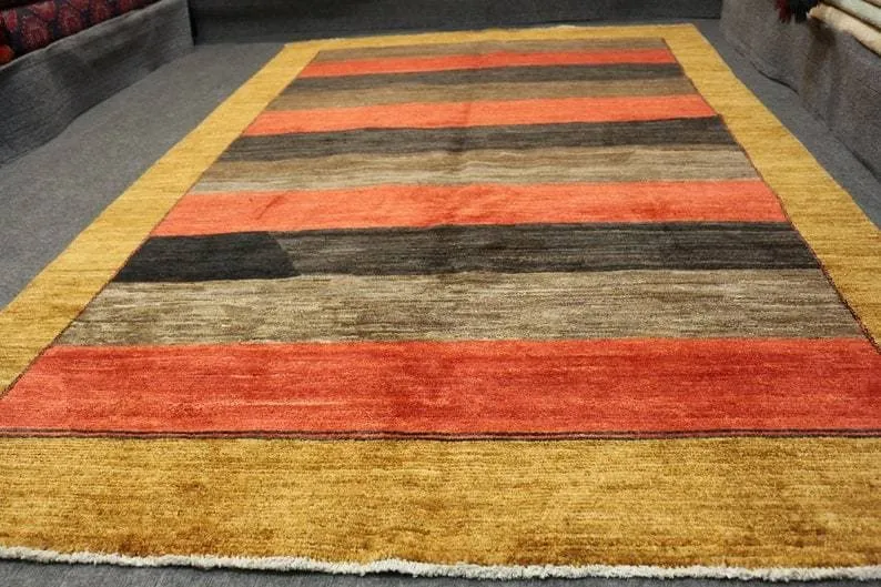 8.7 x 5.4 Ft, Beautiful modern design Afghan Rug Turkmen Hand made  wool rug