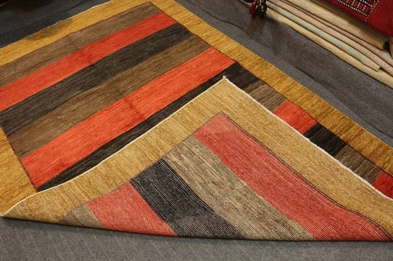 8.7 x 5.4 Ft, Beautiful modern design Afghan Rug Turkmen Hand made  wool rug