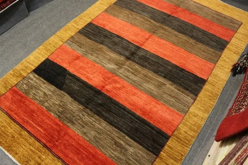 8.7 x 5.4 Ft, Beautiful modern design Afghan Rug Turkmen Hand made  wool rug