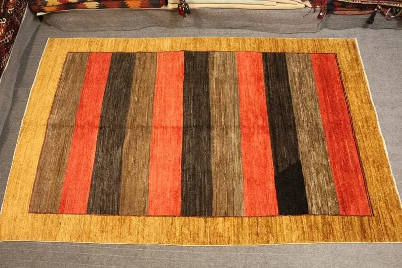 8.7 x 5.4 Ft, Beautiful modern design Afghan Rug Turkmen Hand made  wool rug
