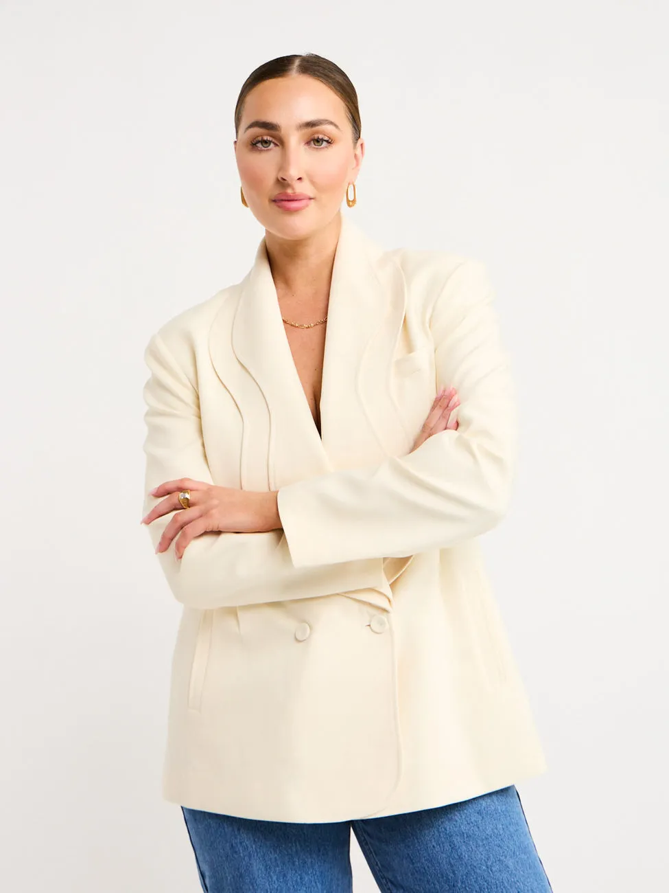 Acler Oatley Blazer in Vanilla