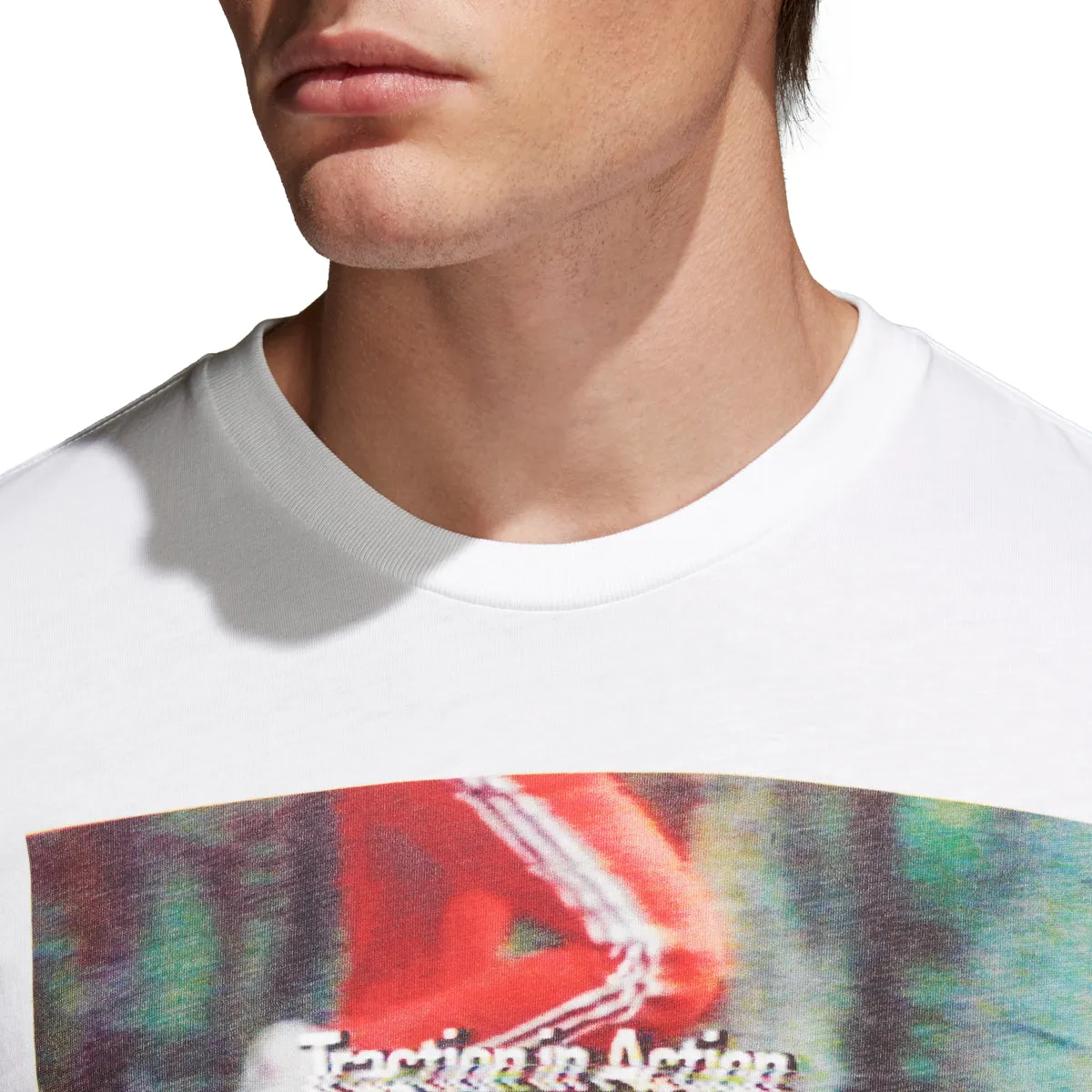 Adidas Men's Originals Traction In Action Photo Tee White/Multicolor
