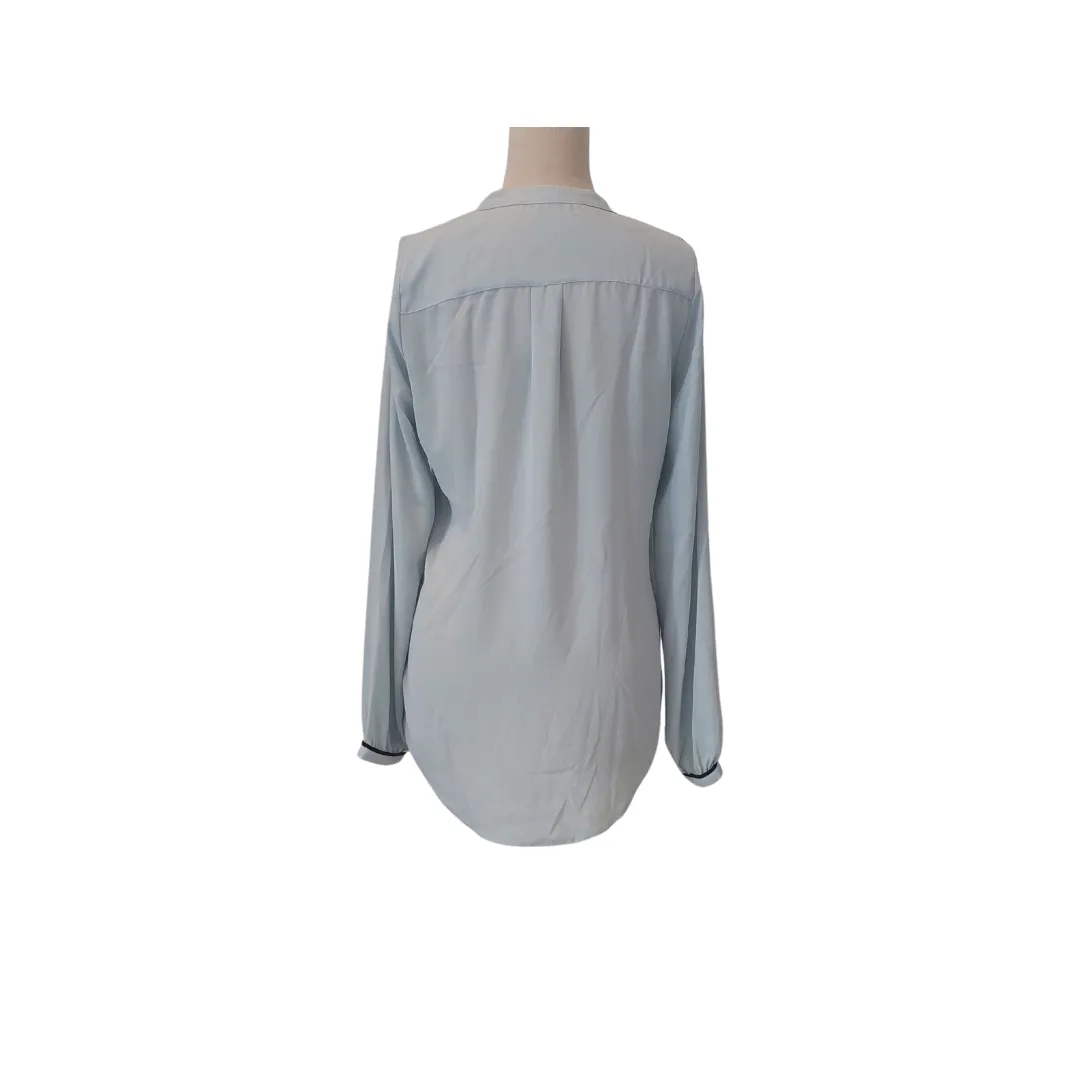 Atmosphere Light Blue with Black Piping Blouse | Gently used |