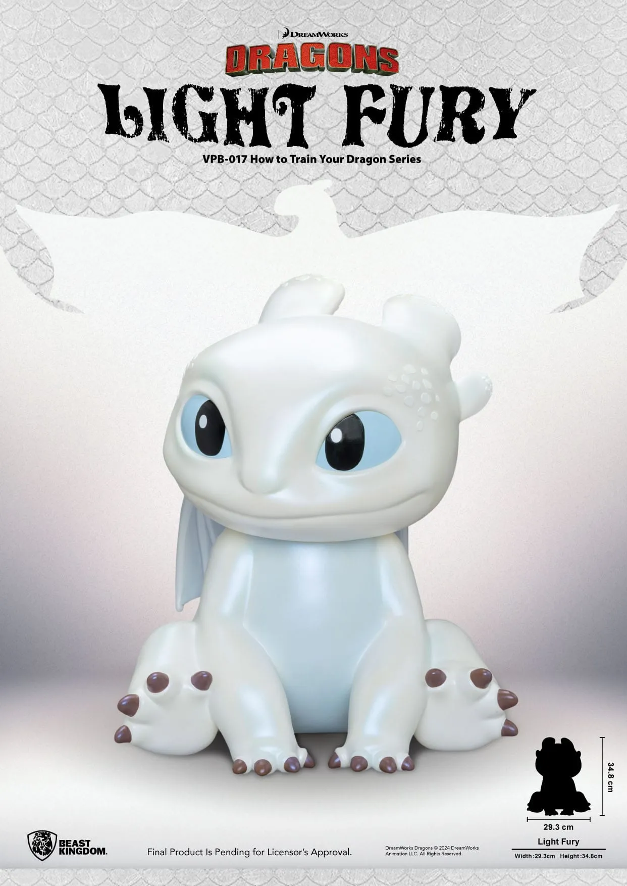 Beast Kingdom How To Train Your Dragon Light Fury Vinyl Functional Piggy Bank Statue