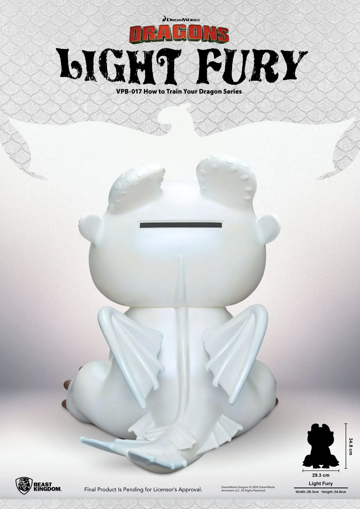 Beast Kingdom How To Train Your Dragon Light Fury Vinyl Functional Piggy Bank Statue