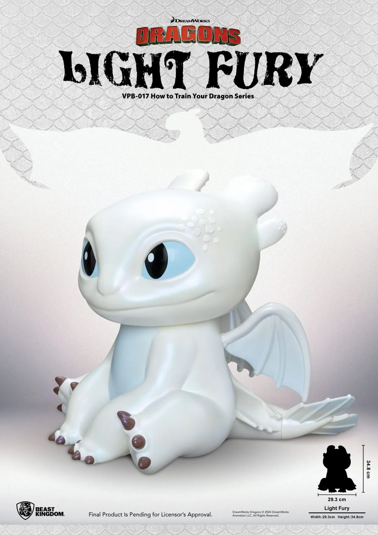 Beast Kingdom How To Train Your Dragon Light Fury Vinyl Functional Piggy Bank Statue