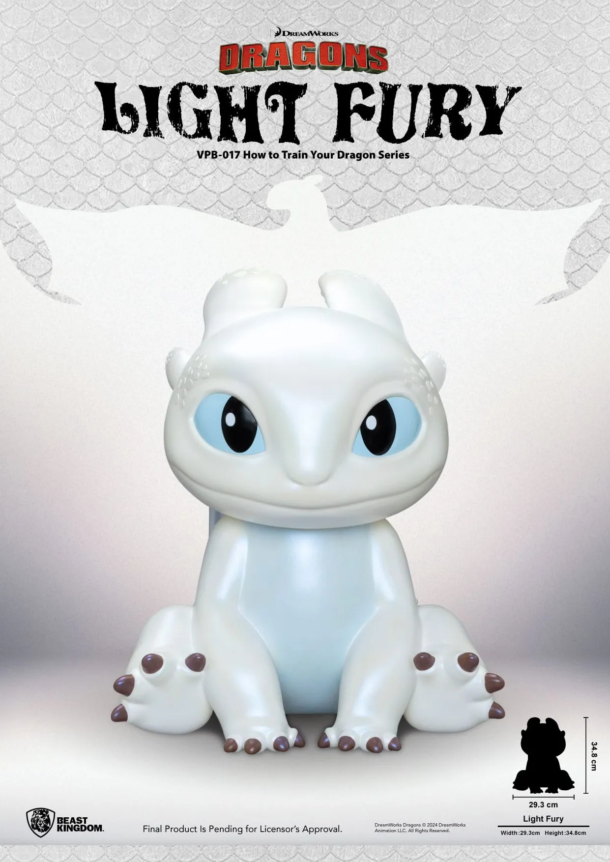 Beast Kingdom How To Train Your Dragon Light Fury Vinyl Functional Piggy Bank Statue
