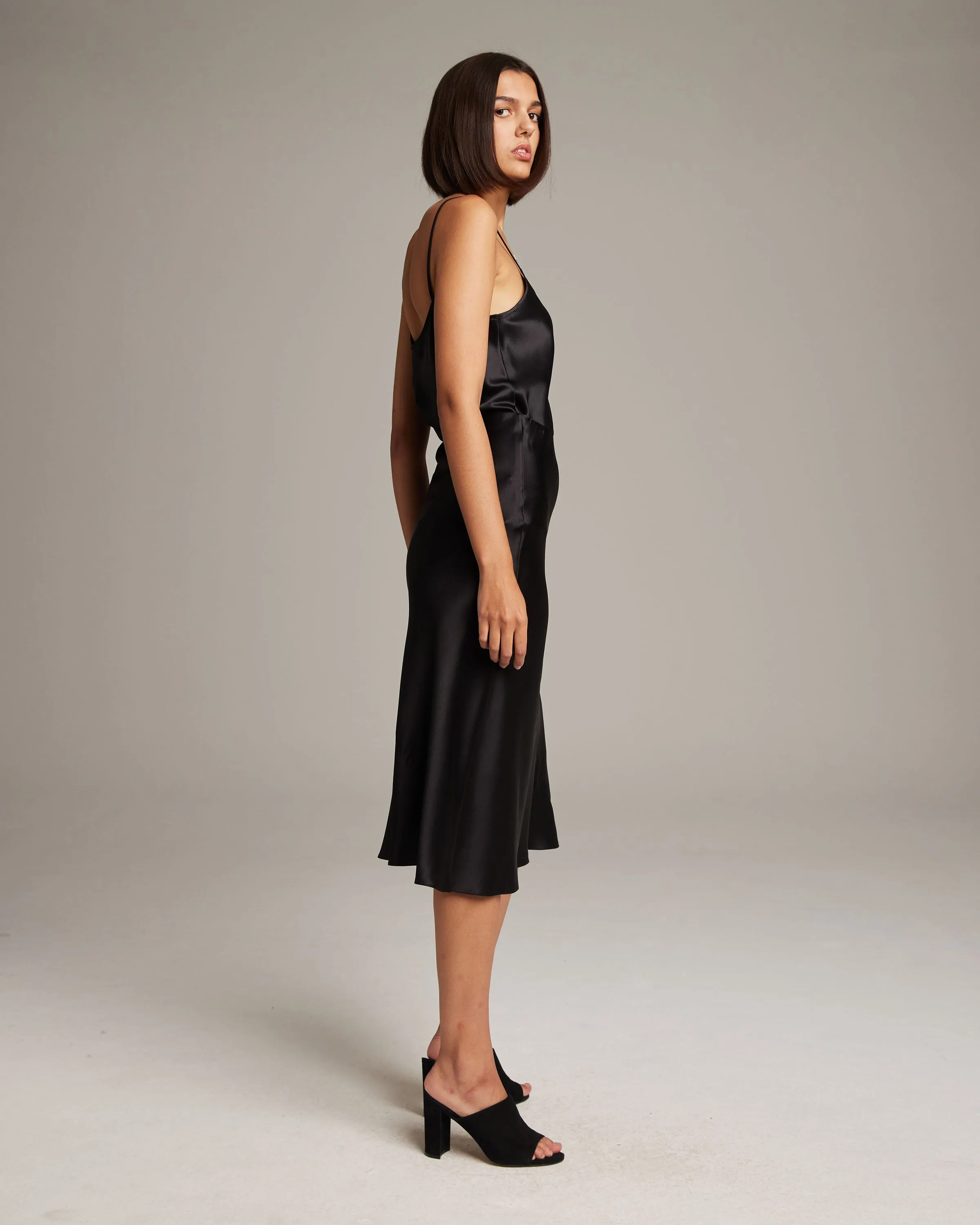 Bias Midi Skirt in Silk Charmeuse
