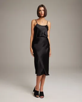 Bias Midi Skirt in Silk Charmeuse