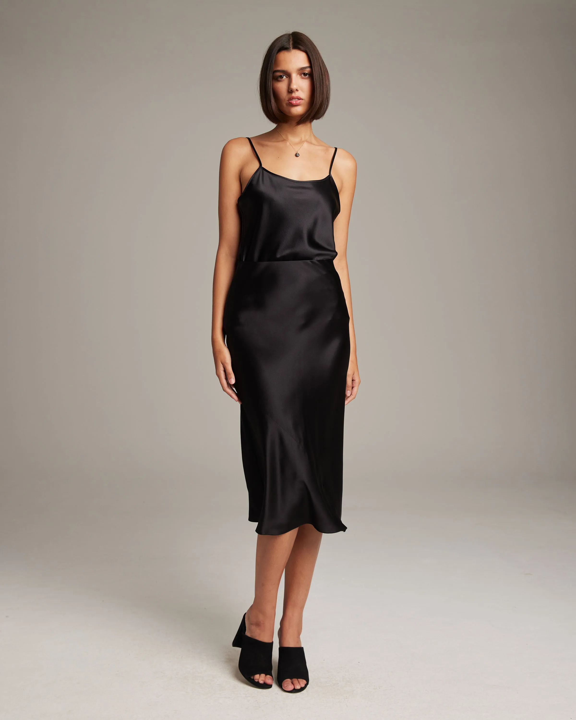 Bias Midi Skirt in Silk Charmeuse