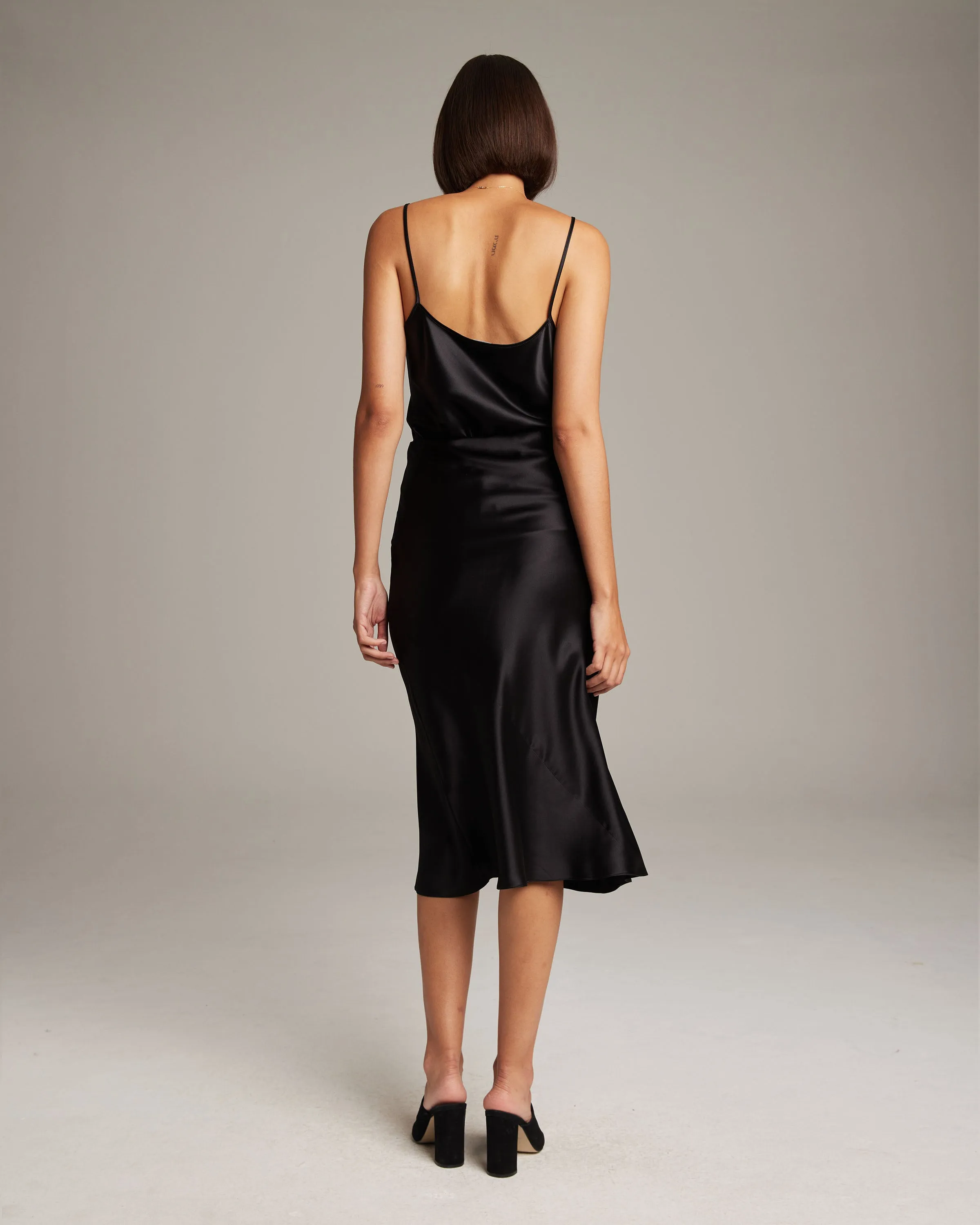 Bias Midi Skirt in Silk Charmeuse