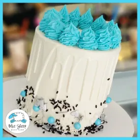 Blue Swirls and Sprinkles Cake