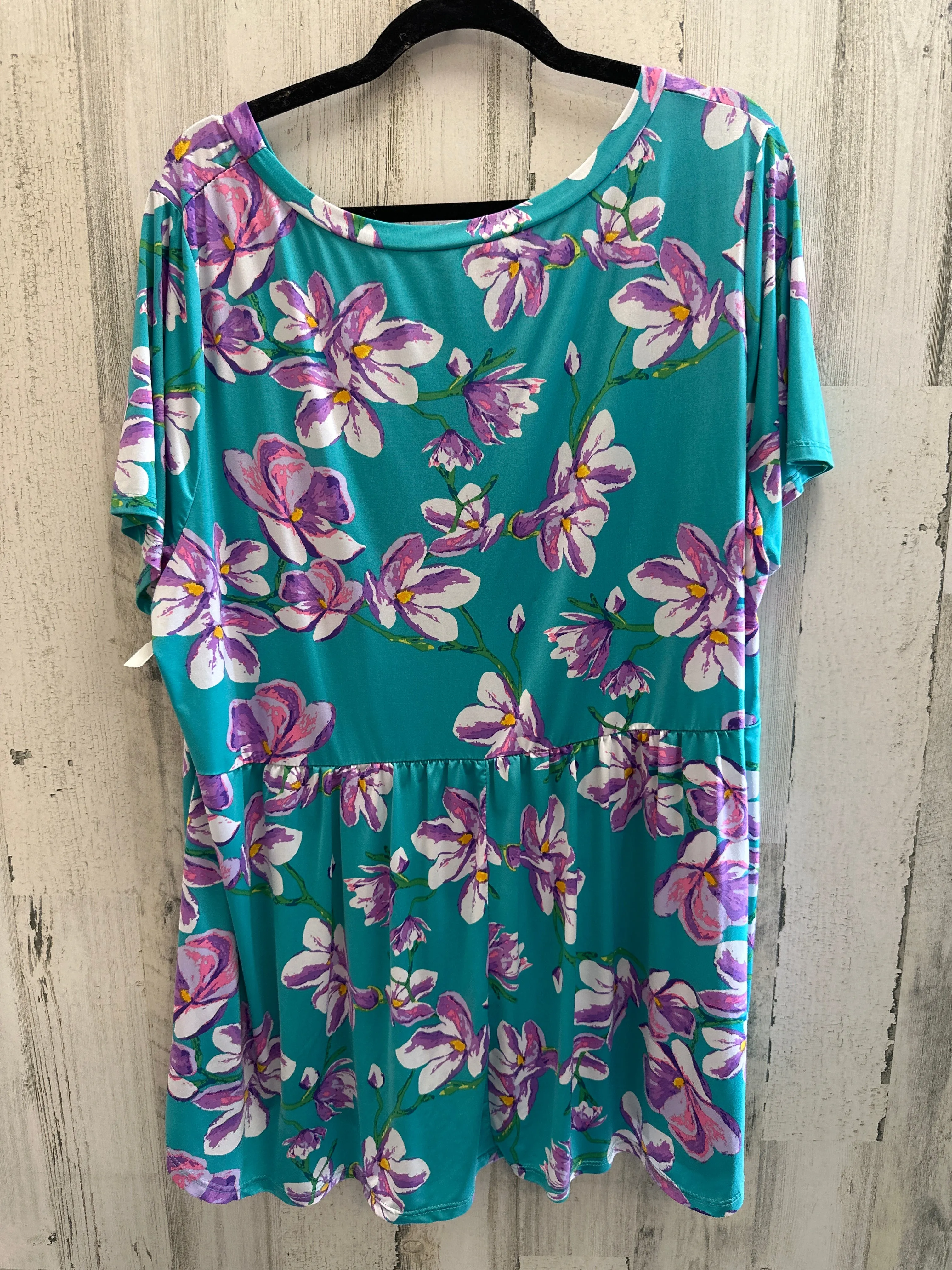 Blue Top Short Sleeve Sew In Love, Size 3x
