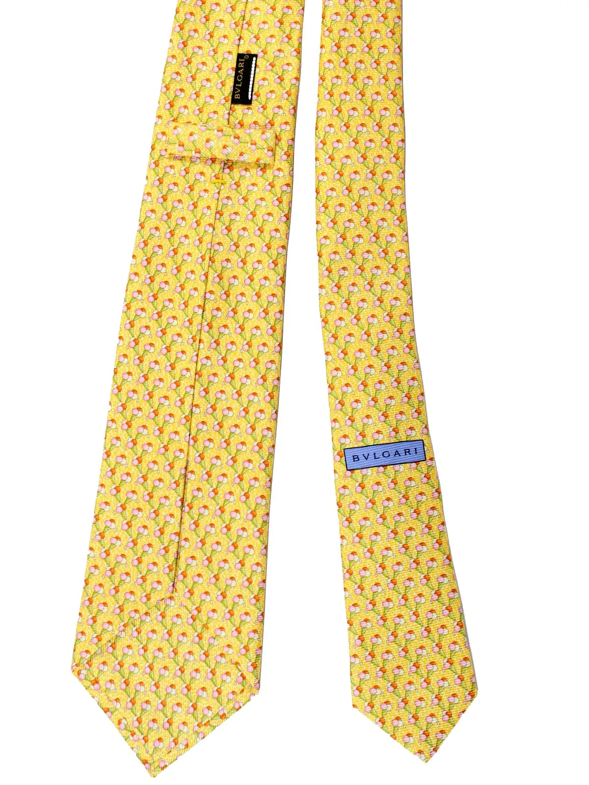 Bvlgari Sevenfold Tie Yellow Ice Cream Novelty Design SALE