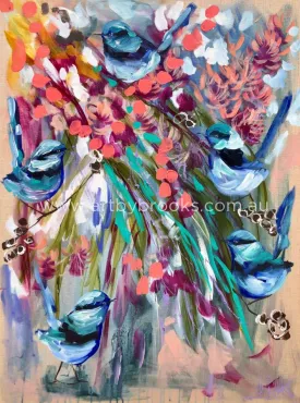 Cascading gum and wrens  - art print