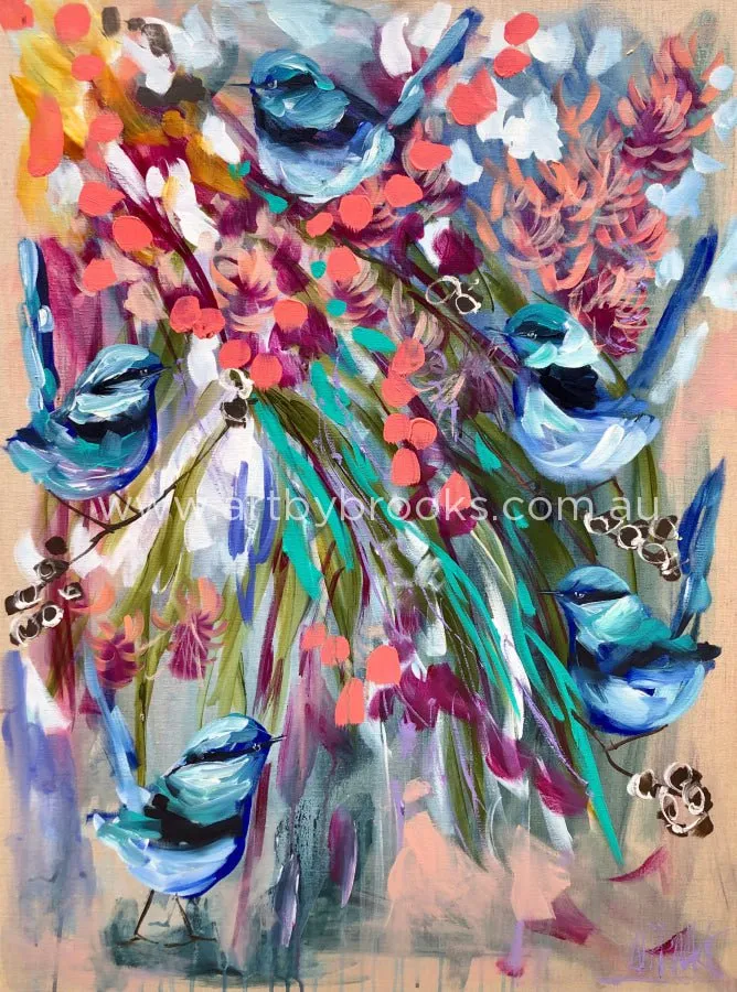 Cascading gum and wrens  - art print