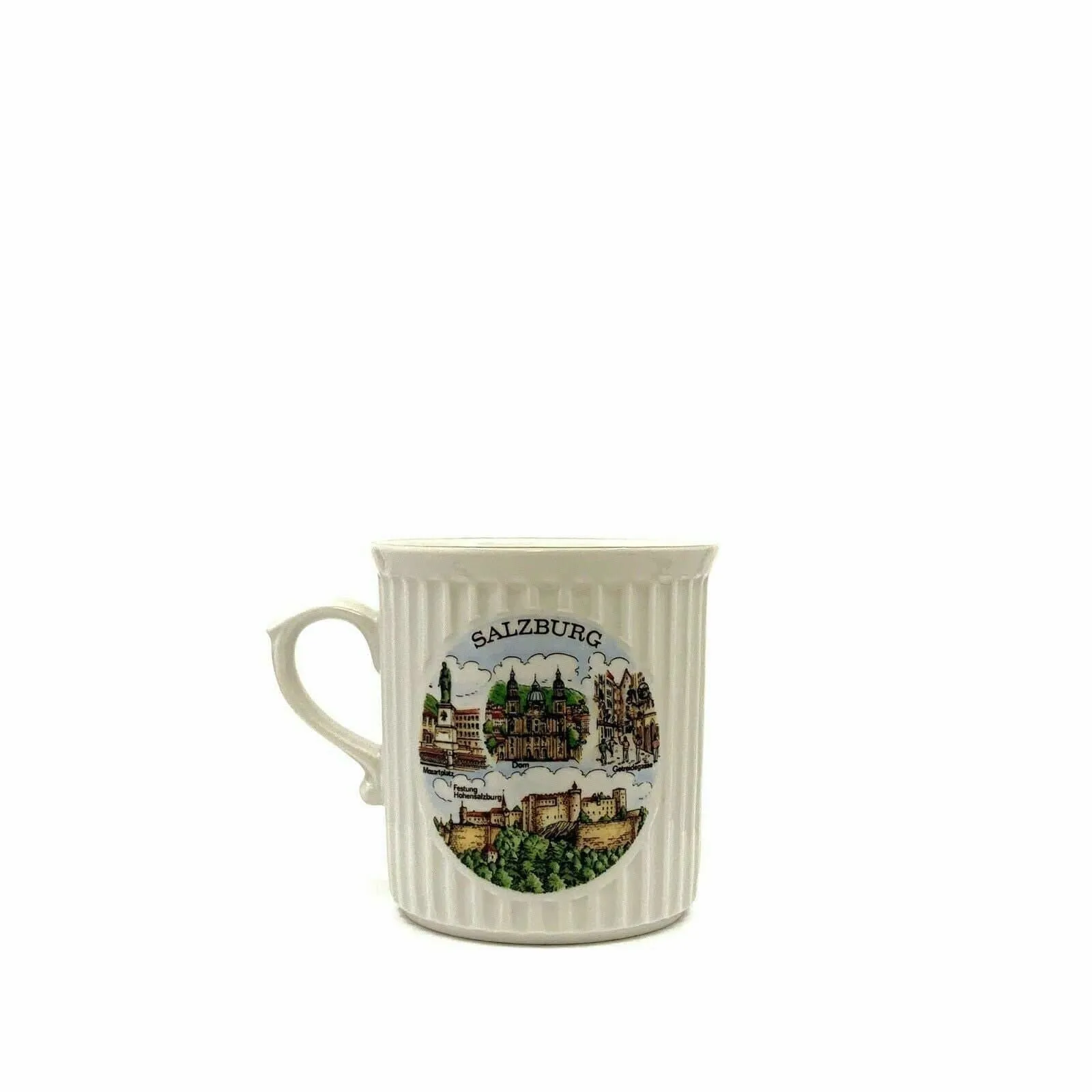 Charming Salzburg Austria Souvenir Coffee Tea Cup - 10oz White Porcelain