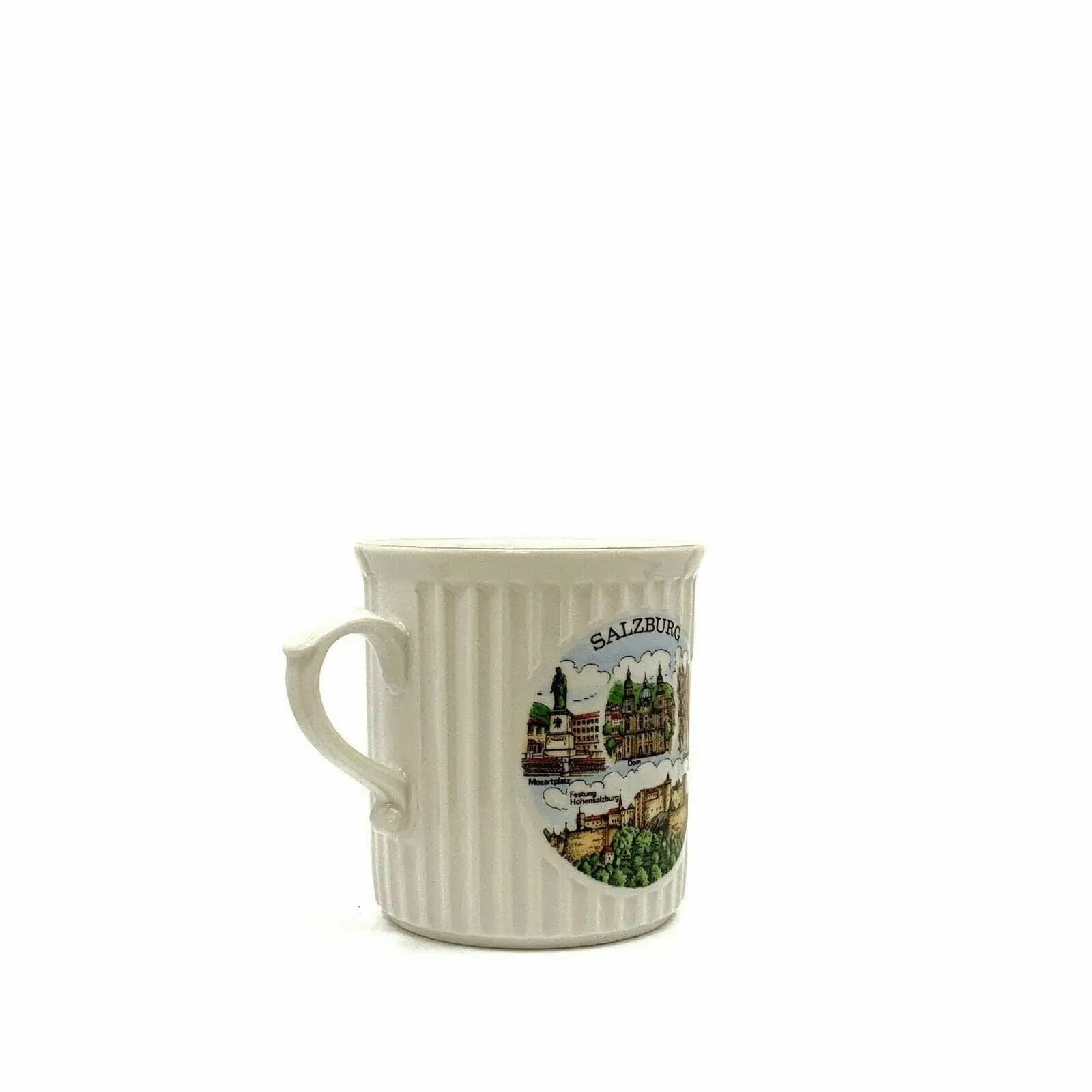 Charming Salzburg Austria Souvenir Coffee Tea Cup - 10oz White Porcelain
