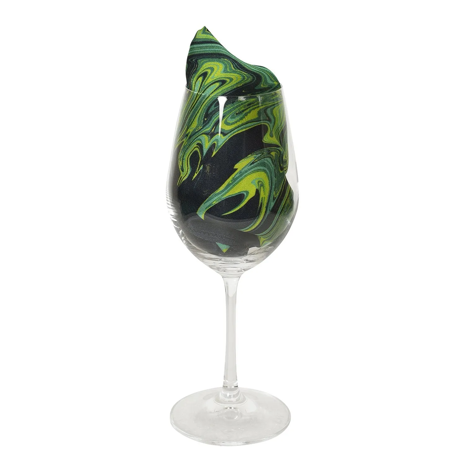 Chokore Lemon Green & Black Silk Pocket Square from the Marble Design range