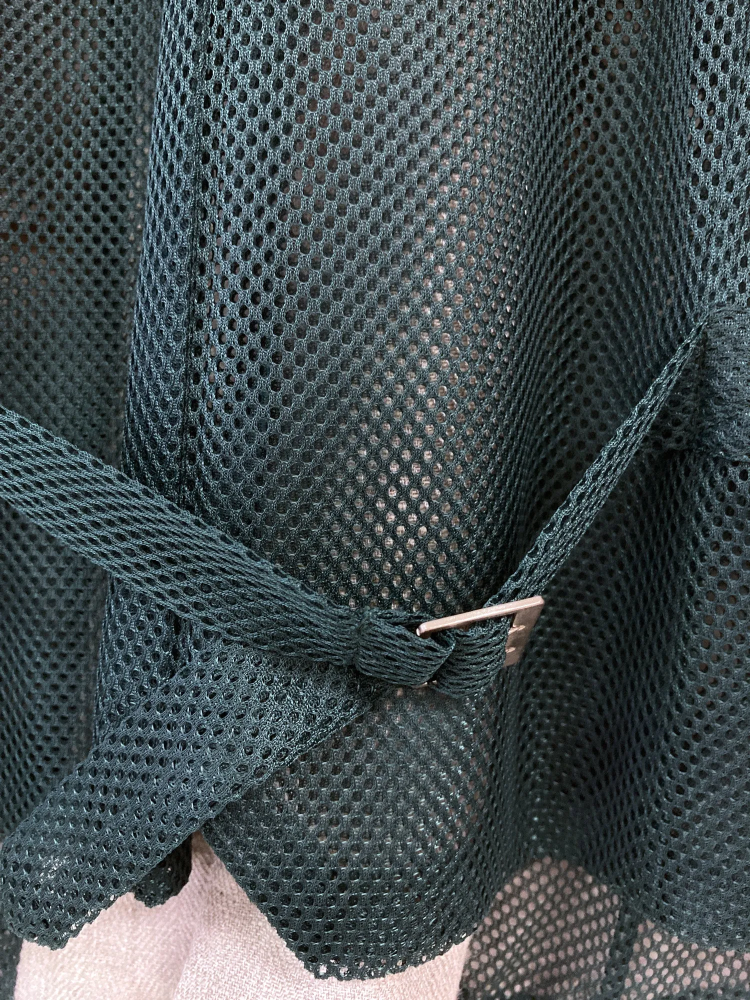 Comme des Garcons Homme Plus SS1996 grey wool vest with green mesh back - M