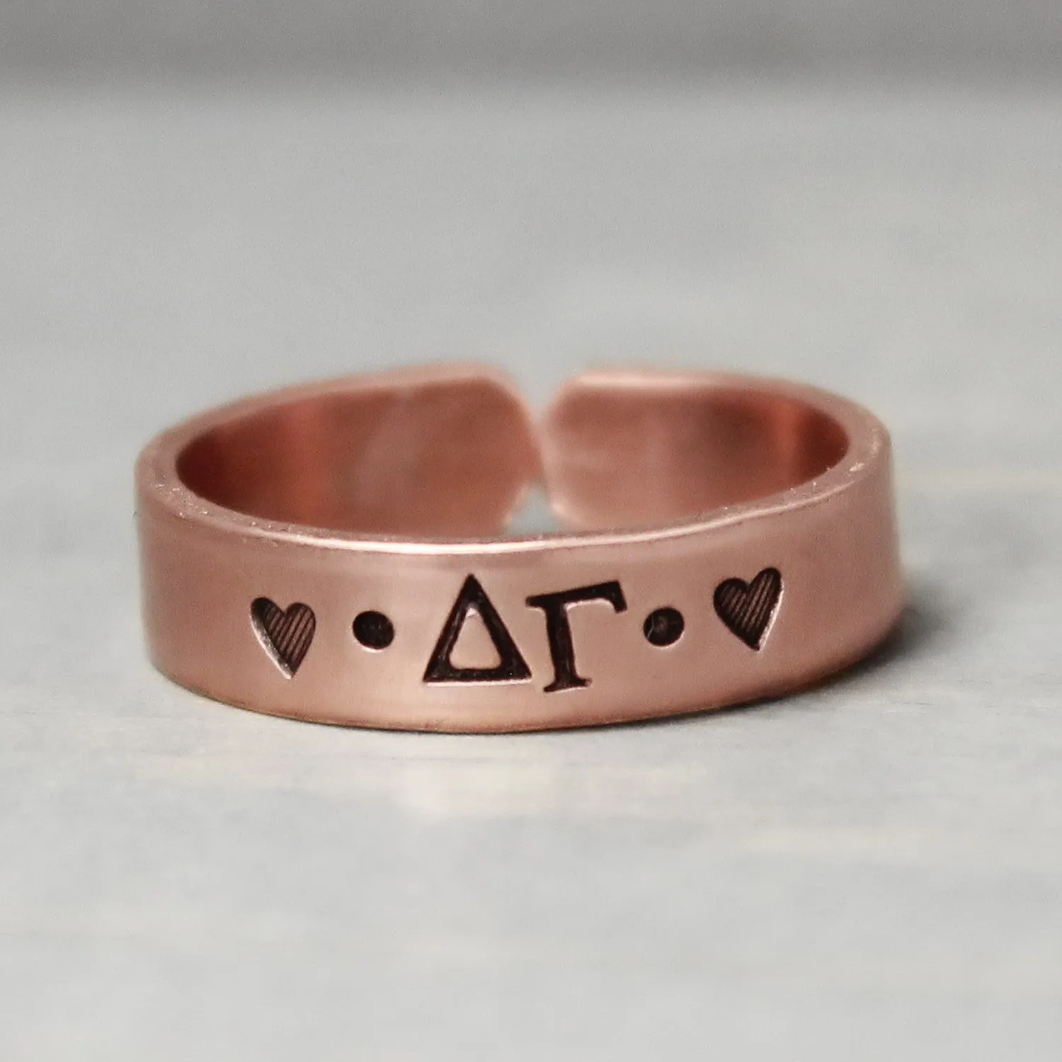 Delta Gamma Thin Copper Ring