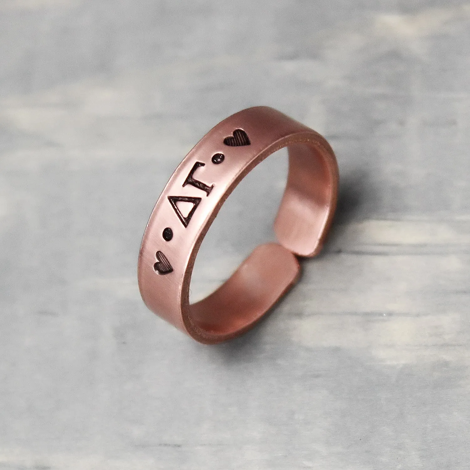 Delta Gamma Thin Copper Ring