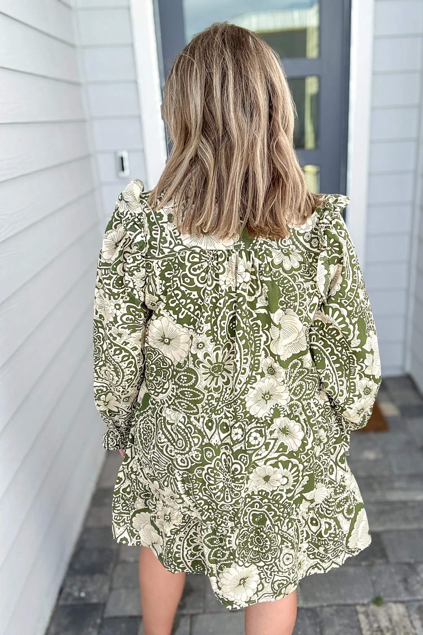 Dreaming Printed Dress - Olive