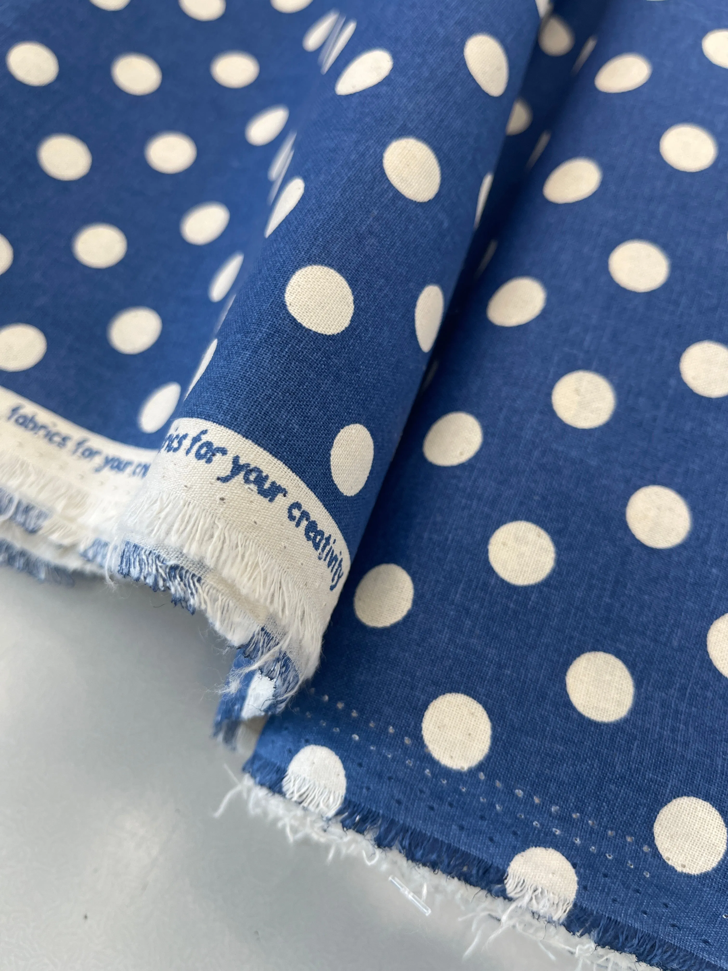 Dressmaking Stonewashed Cotton - Blue - Spot