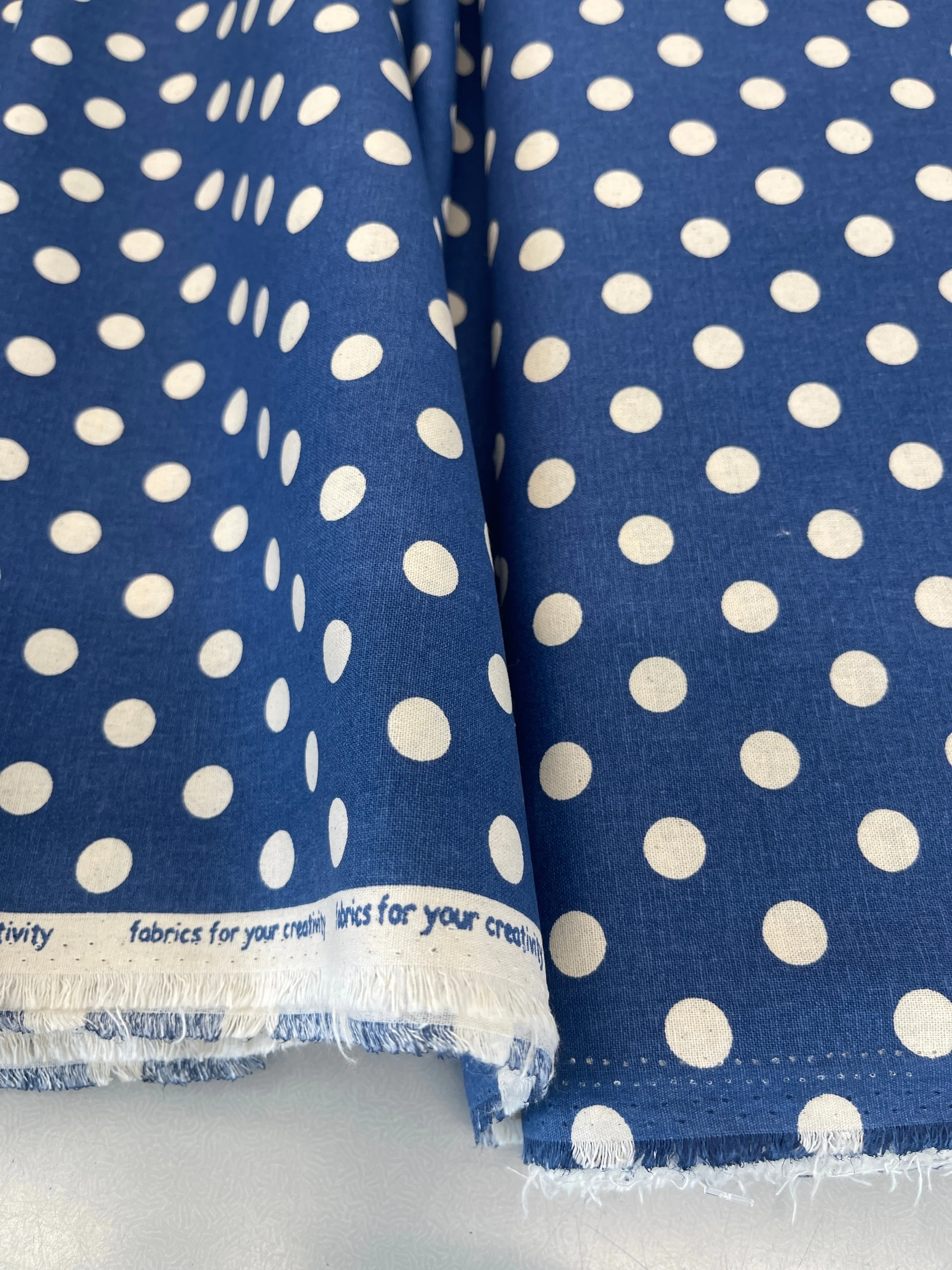 Dressmaking Stonewashed Cotton - Blue - Spot