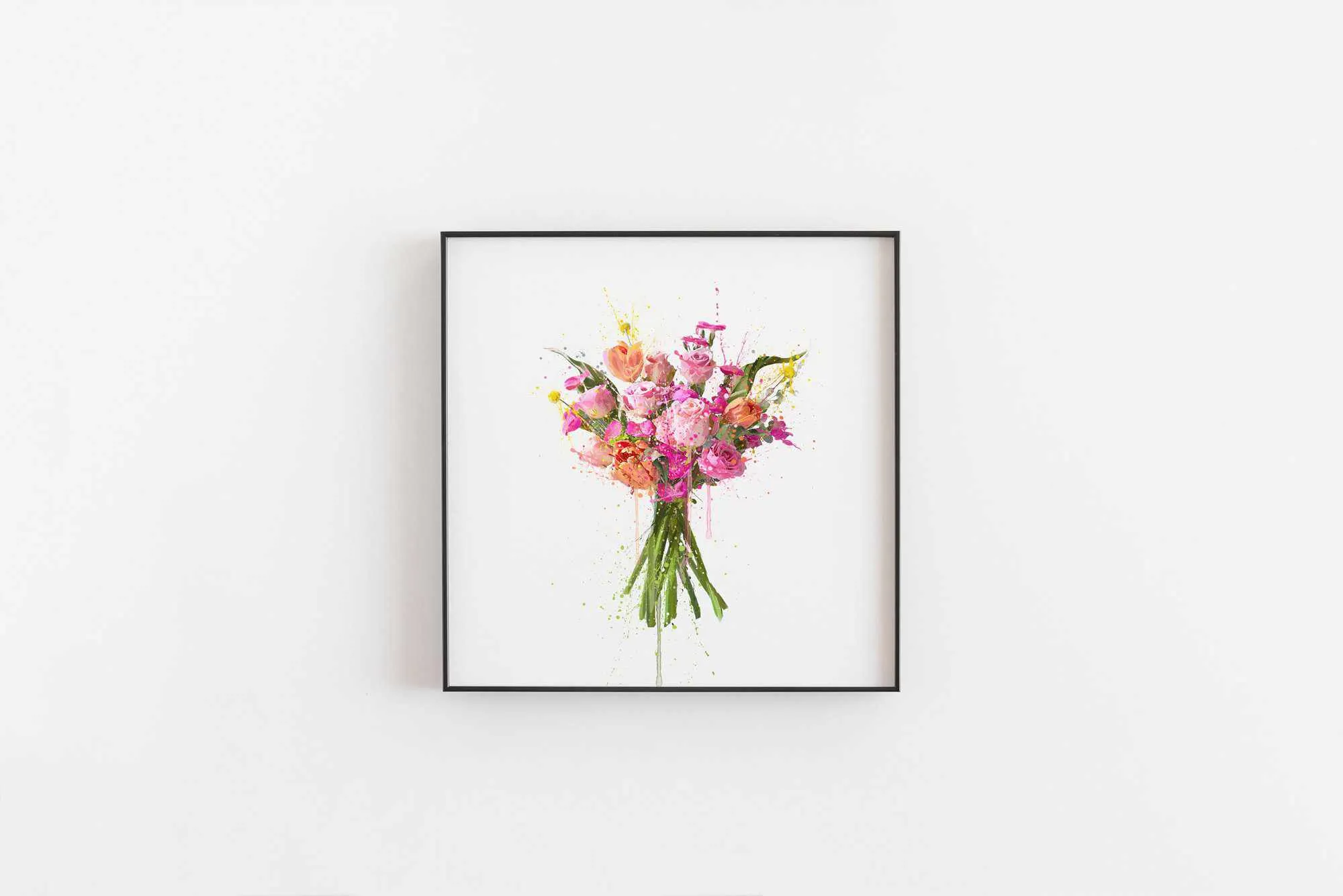 Flower Wall Art Print 'Electric Pink'
