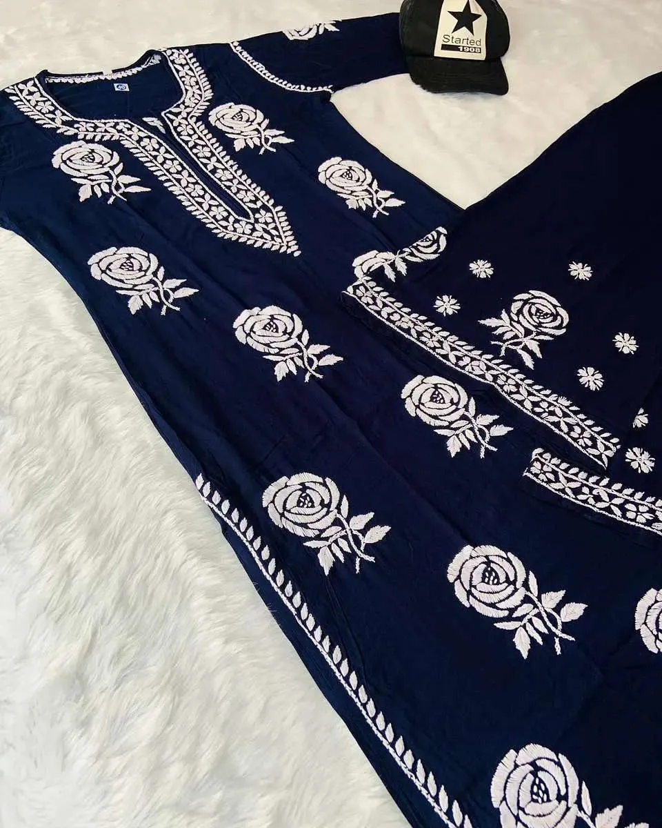 Gauhar Styled Chikankari Kurti Set